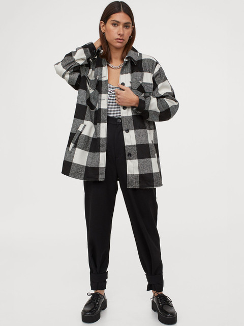

H&M Women Black Tab-detail trousers
