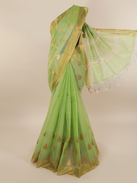 

Pothys Green Woven Design Cotton Blend Saree