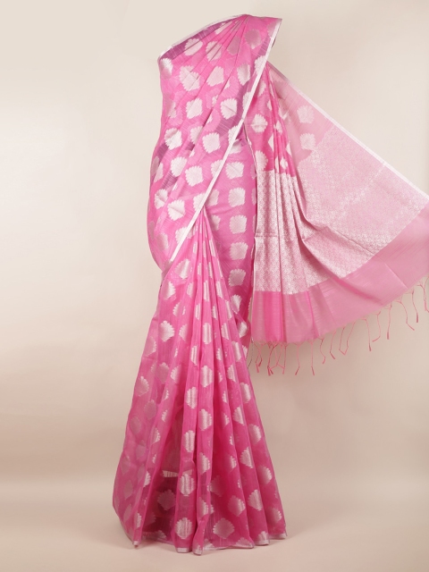 

Pothys Pink Woven Design Cotton Blend Saree