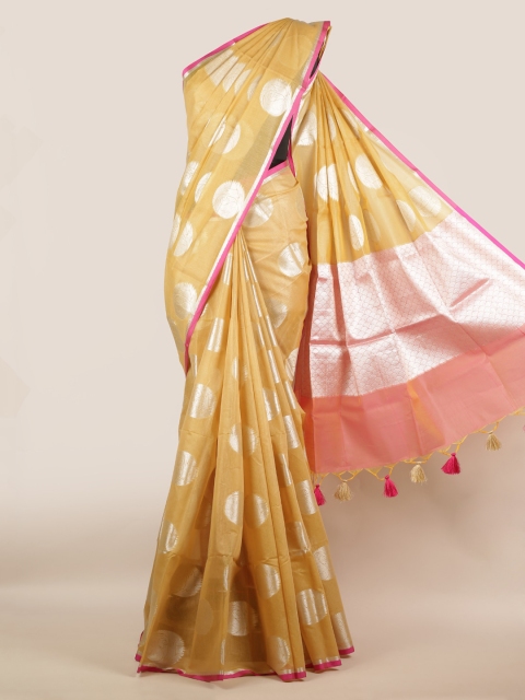 

Pothys Beige Woven Design Cotton Blend Saree