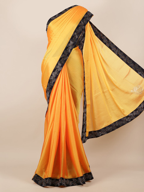 

Pothys Yellow Embellished Poly Georgette Saree