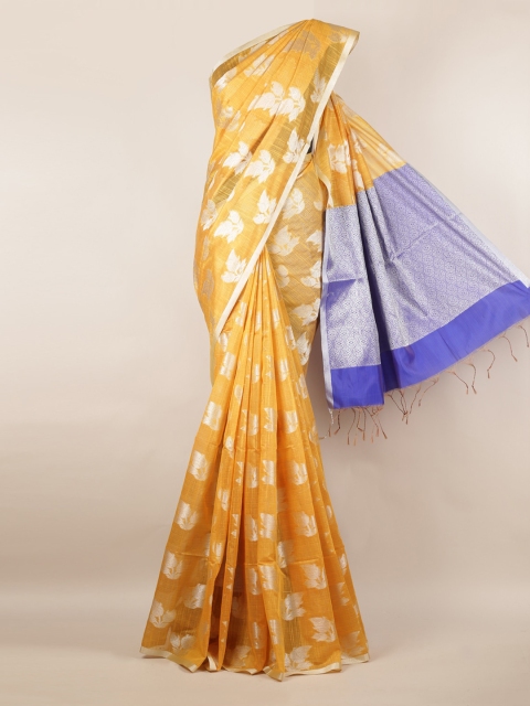 

Pothys Mustard Yellow Woven Design Cotton Blend Saree