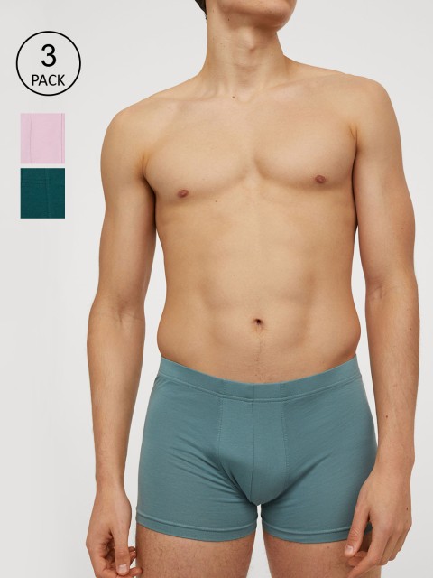 

H&M Men Green & Pink 3-Pack Short Trunks 0564309053