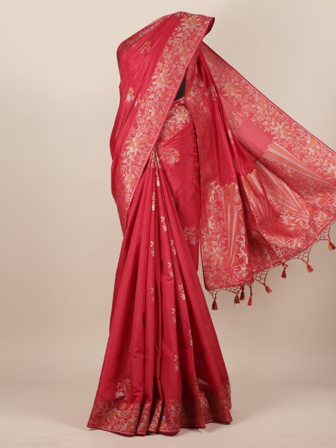 

Pothys Maroon Woven Design Jute Silk Saree