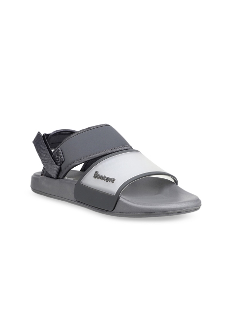 

Bonkerz Men Grey & White Colourblocked Sports Sandals