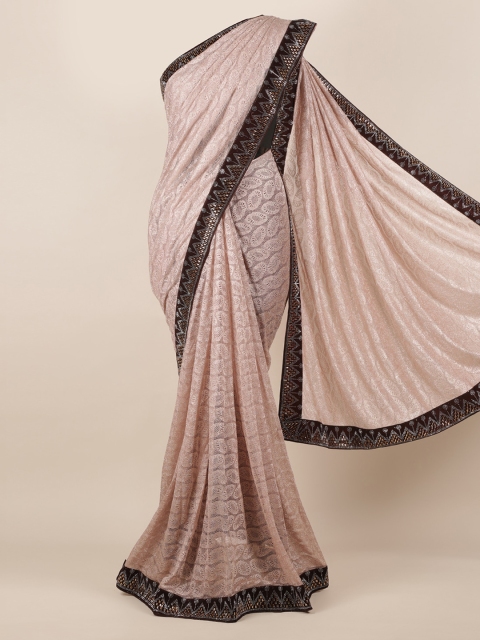 

Pothys Pink Woven Design Poly Georgette Saree