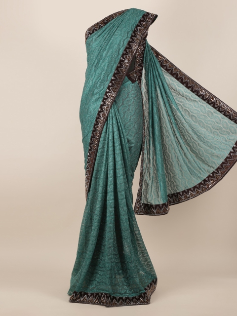 

Pothys Green Embellished Poly Georgette Saree