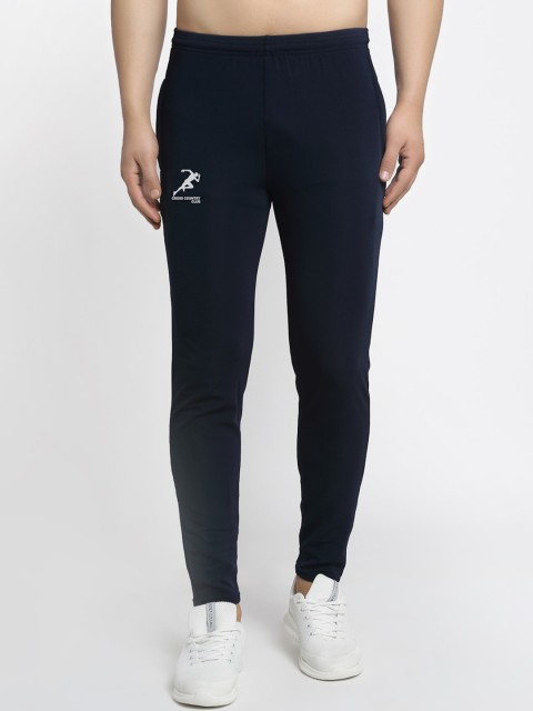 

GRACIT Men Navy Blue Solid Slim-Fit Track Pants