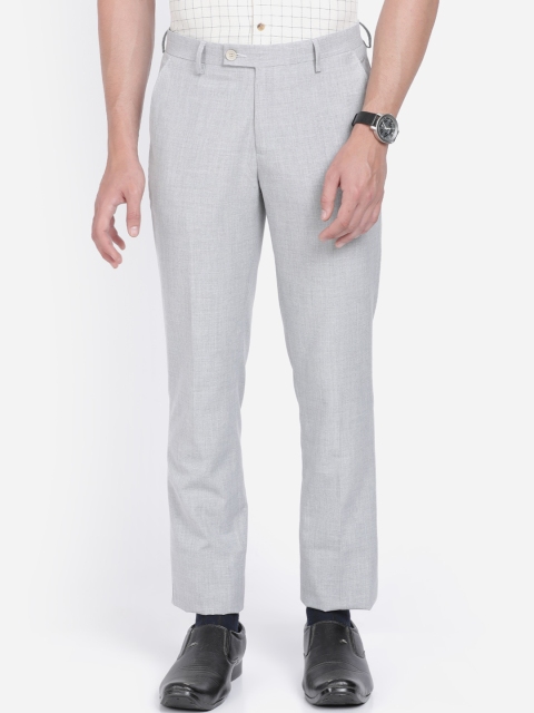 

Crocodile Men Grey Slim Fit Solid Formal Trousers