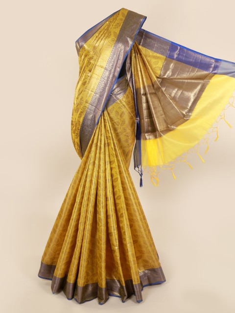 

Pothys Mustard Yellow Woven Design Cotton Blend Saree