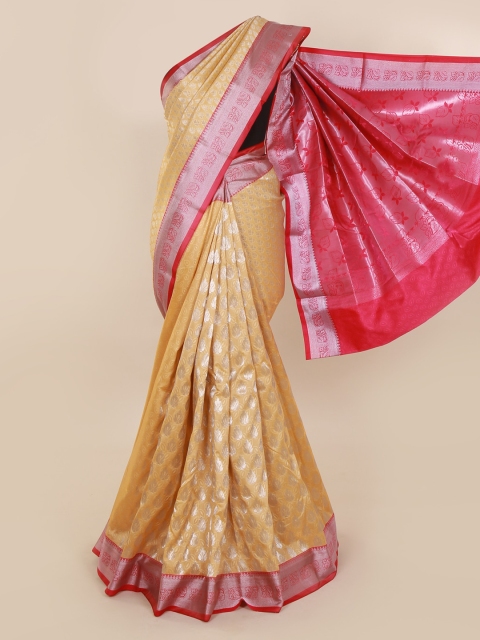 Pothys Cream-Coloured Woven Design Art Silk Saree