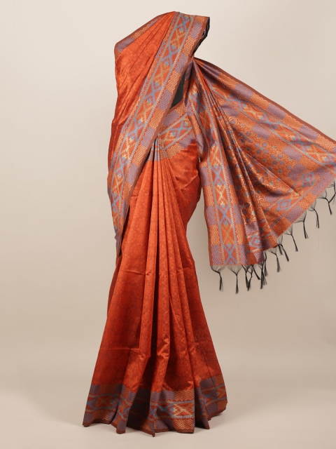

Pothys Rust Printed Jute Silk Saree