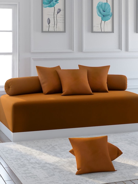 

Bromwick Set Of 8 Brown Solid Diwan Set