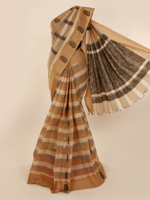 

Pothys Beige Striped Pure Cotton Saree