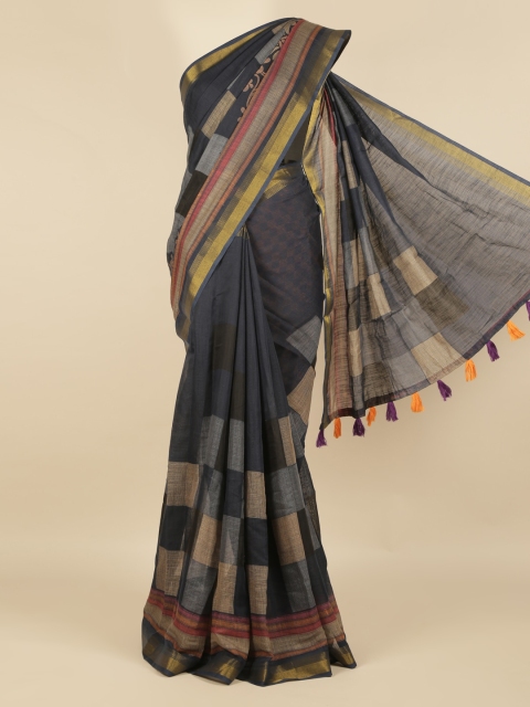

Pothys Grey Woven Design Jute Silk Saree