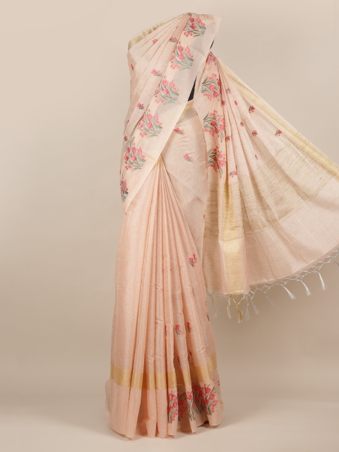 

Pothys Peach-Coloured Woven Design Tissue Saree