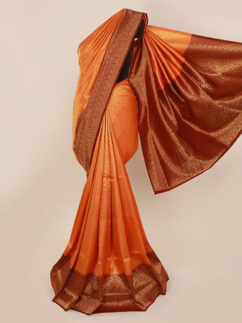 

Pothys Orange Woven Design Pure Silk Saree
