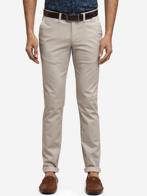 

Greenfibre Men Beige Slim Fit Solid Cotton Regular Trousers