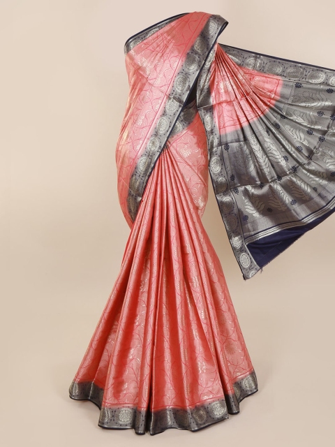 

Pothys Pink & Grey Pure Silk Woven Design Saree