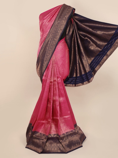 

Pothys Pink & Navy Blue Pure Silk Woven Design Saree