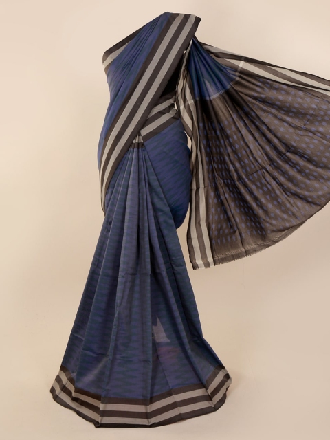 

Pothys Navy Blue & Off-White Pure Cotton Printed Saree
