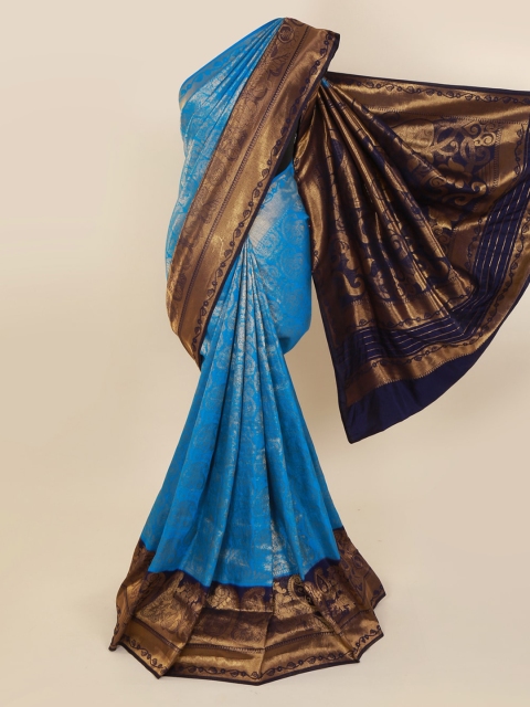 

Pothys Blue Woven Design Pure Silk Saree