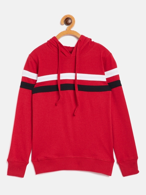 

GRITSTONES Boys Red Striped Hood T-shirt