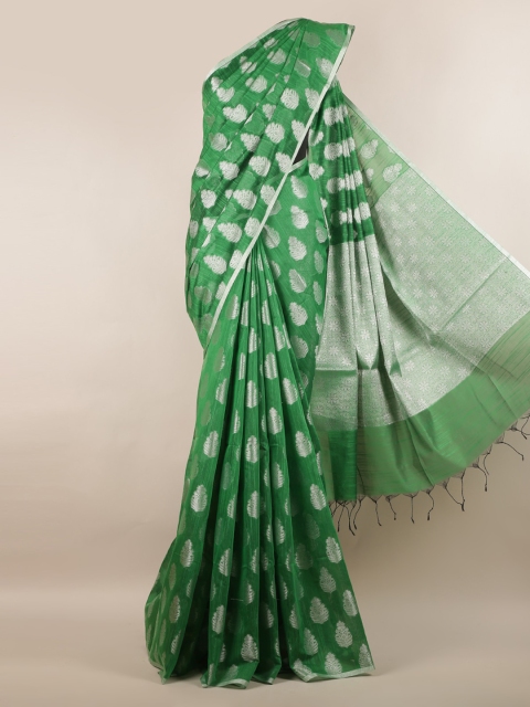 

Pothys Green Woven Design Cotton Blend Saree