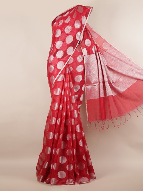 

Pothys Red Woven Design Cotton Blend Saree