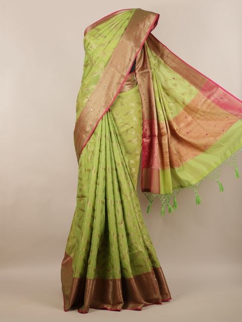 

Pothys Green Woven Design Cotton Blend Saree