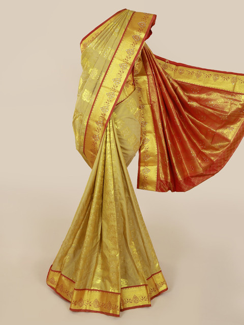 

Pothys Beige Woven Design Art Silk Saree