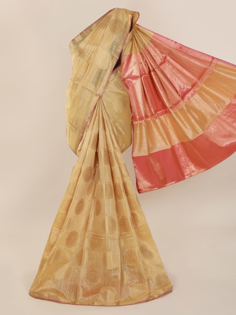 

Pothys Cream-Coloured Woven Design Cotton Blend Saree