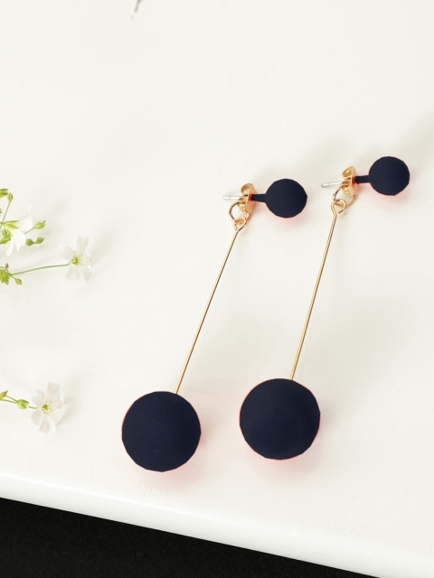 

AQUASTREET Black Gold-Plated Contemporary Jacket Earrings