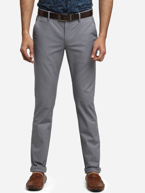 

Greenfibre Men Grey Slim Fit Self Design Regular Trousers