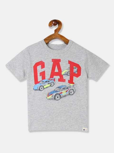 GAP Boys Grey Printed Round Neck T-shirt