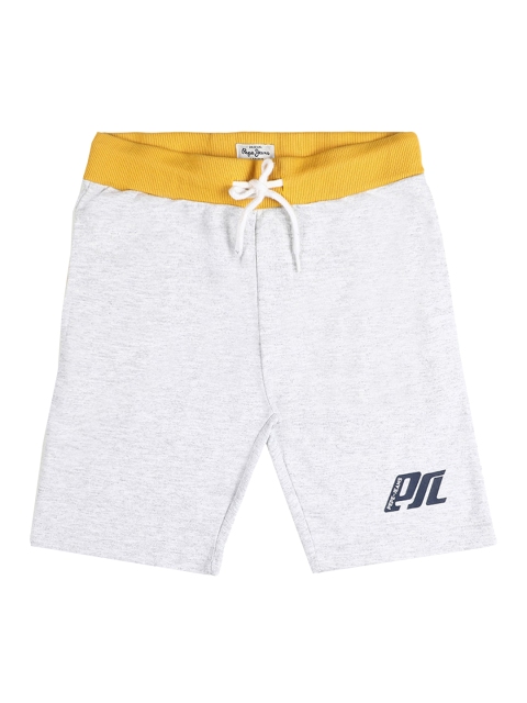

Pepe Jeans Boys Grey Melange Solid Regular Fit Regular Shorts