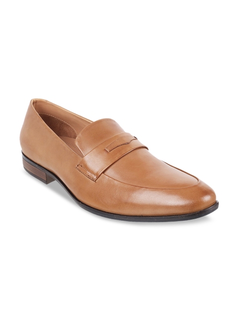 

Metro Men Tan Brown Solid Leather Formal Loafers