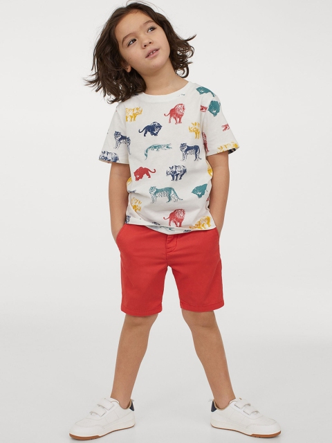 

H&M Boys Cotton chino shorts, Red
