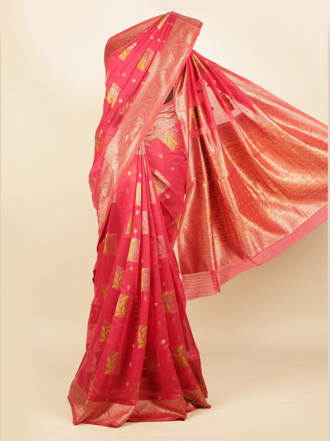 

Pothys Red Woven Design Jute Silk Saree