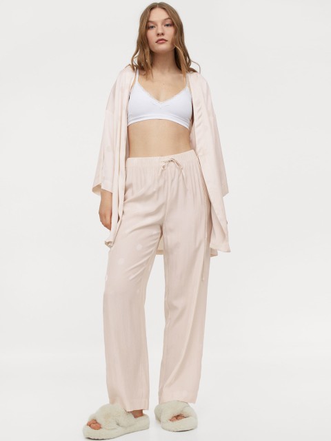 

H&M Women White Jacquard-weave Pyjama Bottoms