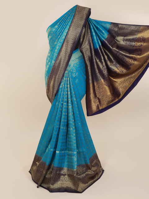 

Pothys Blue Woven Design Pure Silk Saree
