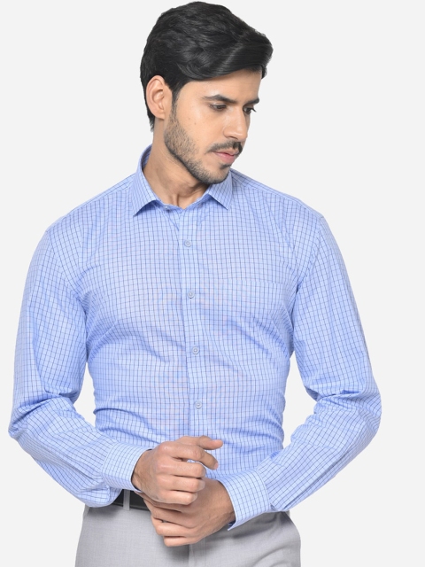 

JADE BLUE Men Blue Regular Fit Checked Formal Shirt