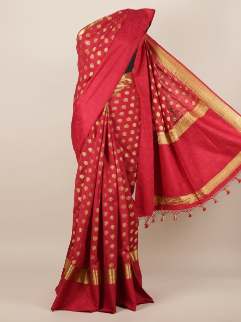 

Pothys Maroon Woven Design Jute Silk Saree