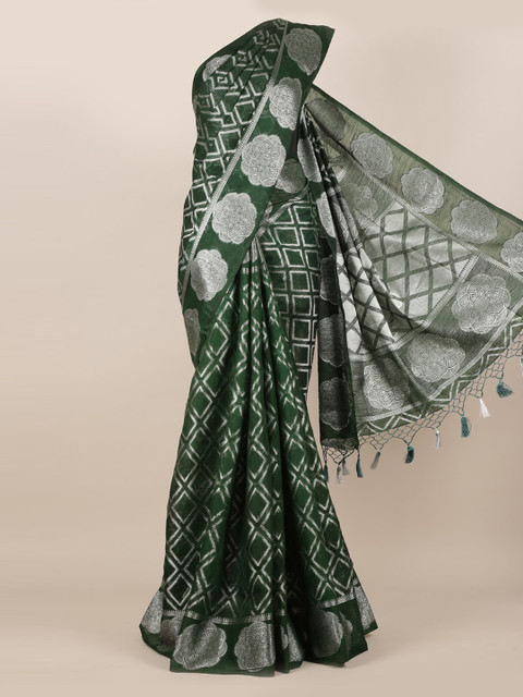 

Pothys Green Woven Design Jute Silk Saree