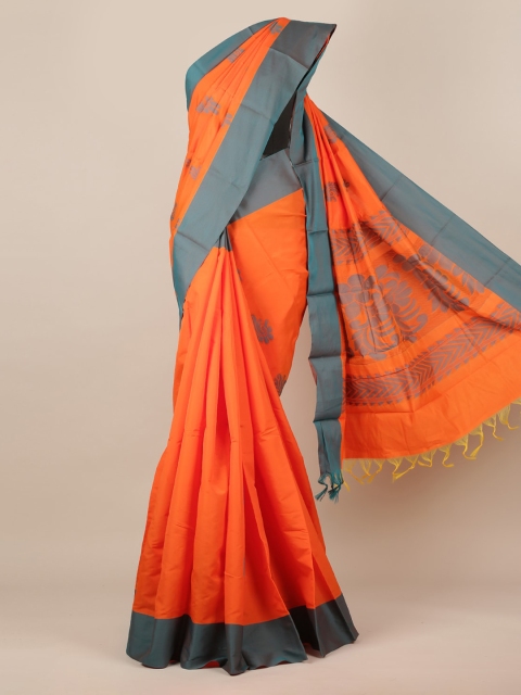 

Pothys Orange Woven Design Silk Cotton Saree