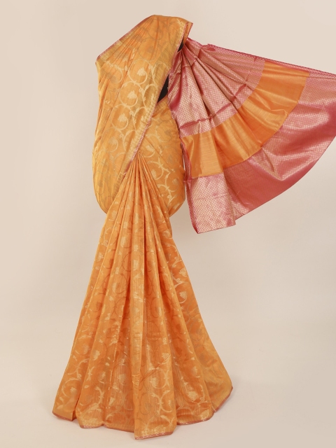 

Pothys Mustard Woven Design Cotton Blend Saree