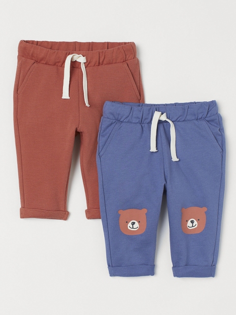 

H&M Infant Boys 2-pack Red & Blue Cotton Joggers
