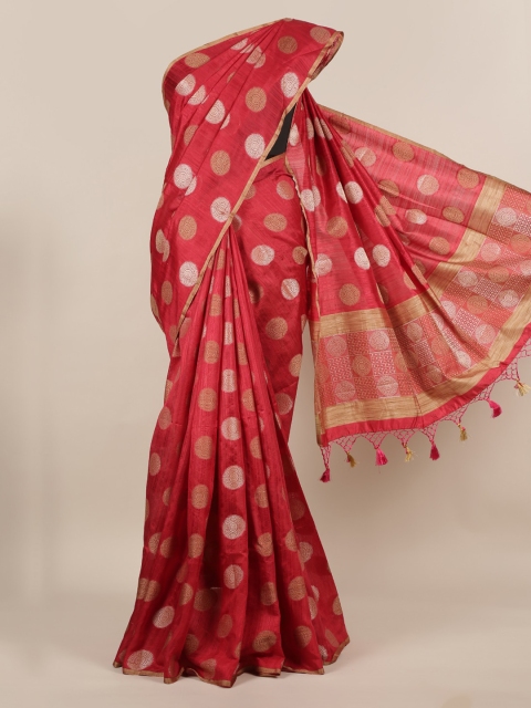 

Pothys Maroon Woven Design Jute Silk Saree