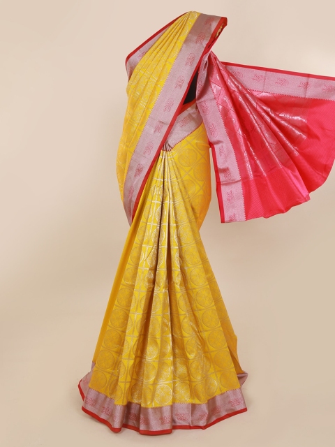 

Pothys Yellow Woven Design Art Silk Saree