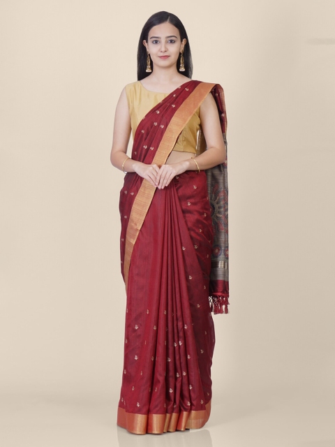 

Hastakala Maroon Poly Silk Woven Design Banarasi Saree